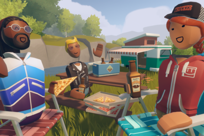 Pizzaparty auf dem Metaverse-Campingplatz von RecRoom