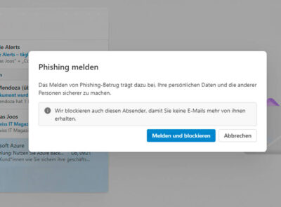 Das neue Outlook ermöglicht es auf einfache Weise, Phishing-E-Mails an Microsoft zu melden und Absender zu blockieren. Doch vor einer automatischen Übermittlung schrecken manche wegen Datenschutzbedenken zurück.